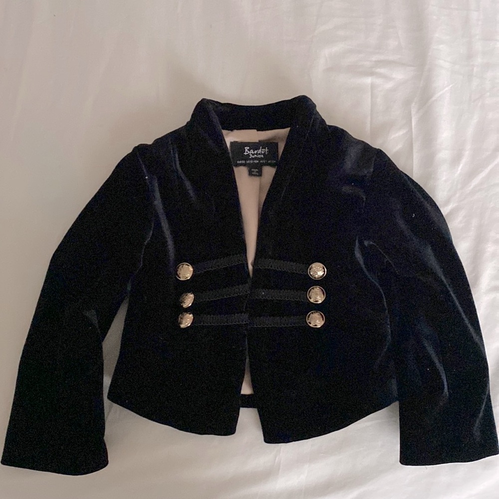 Bardot Junior Velvet Military Blazer.